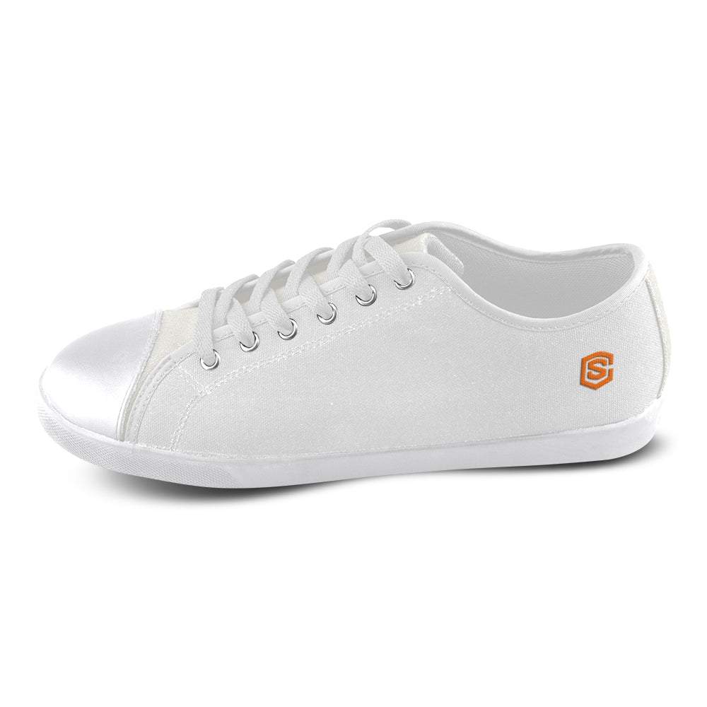orange Logo Men's Canvas Shoes (Model 016)