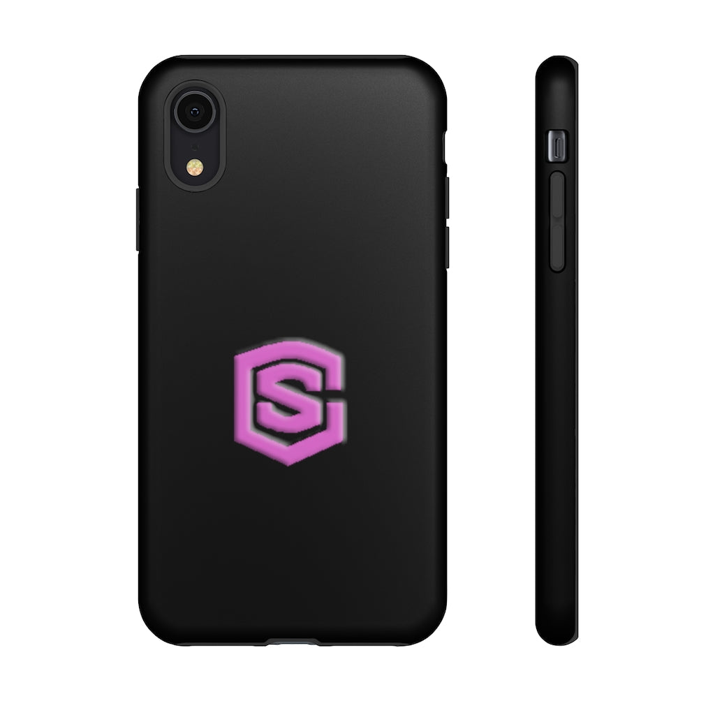 Black Tough Cases Pink Logo