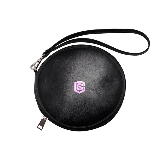 BLACK ROUND BAG pink logo Round Makeup Bag (Model 1625)