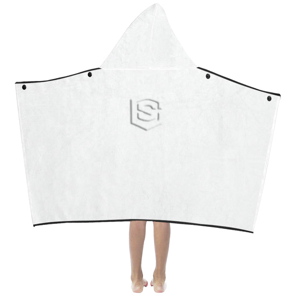 White Kids' Hooded Bath Towels with White Logo Kids' Hooded Bath Towels