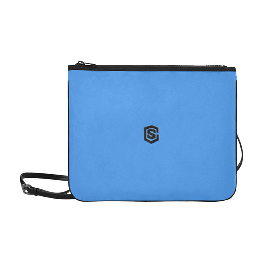BLUE SLIM CLUTCH BAG black logo Slim Clutch Bag (Model 1668)
