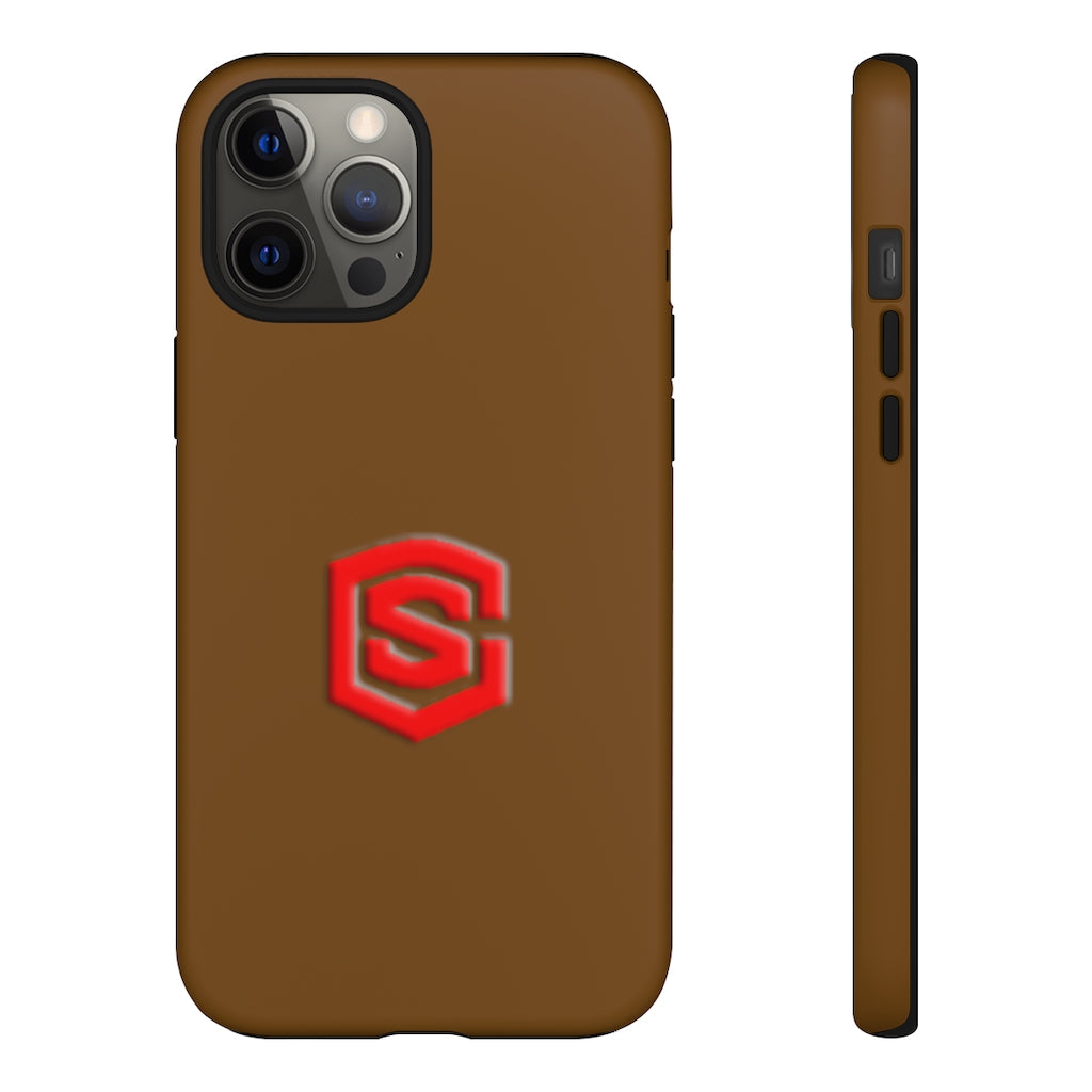 Brown Tough Cases Red Logo