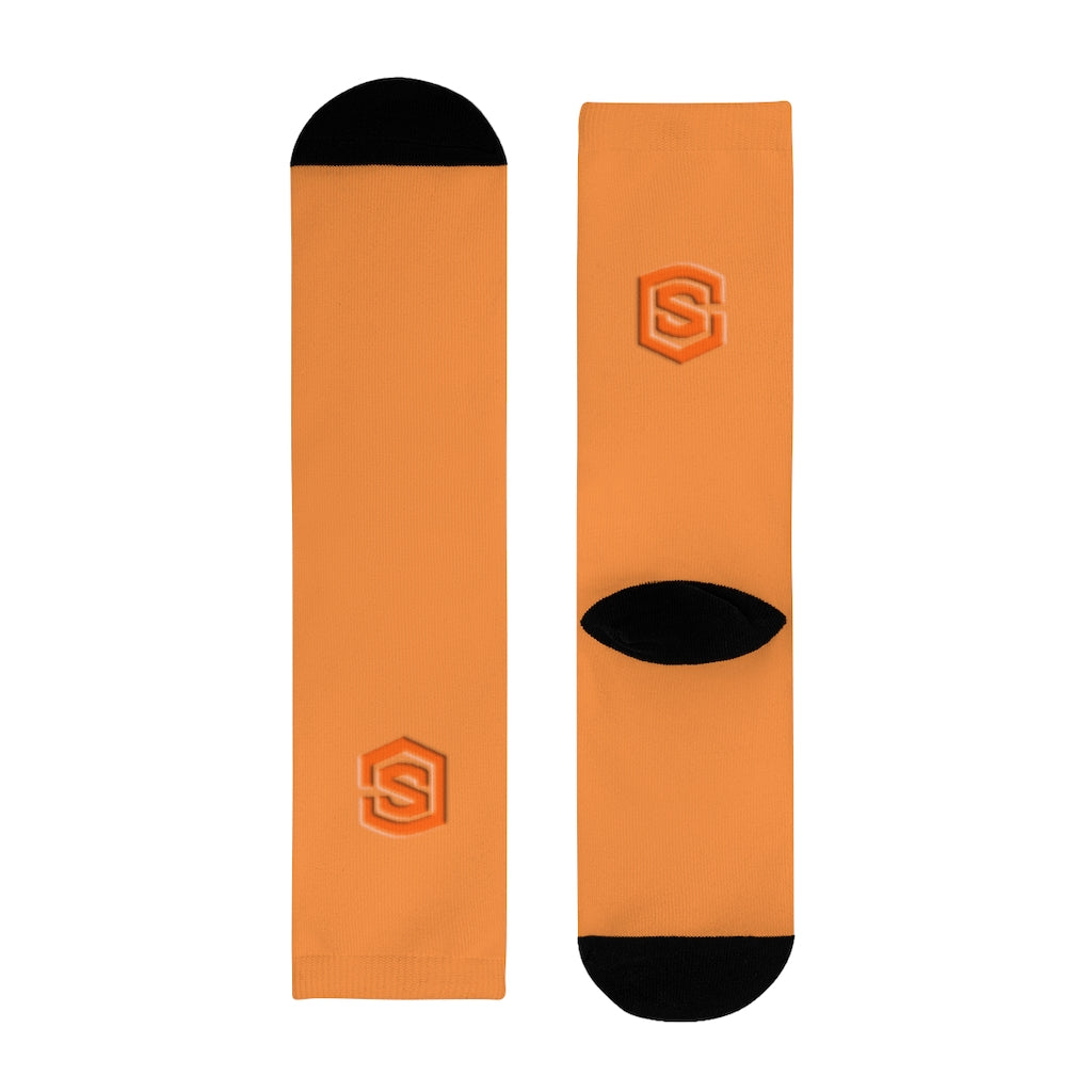 Orange Sublimation Crew Socks (EU) Orange Logo