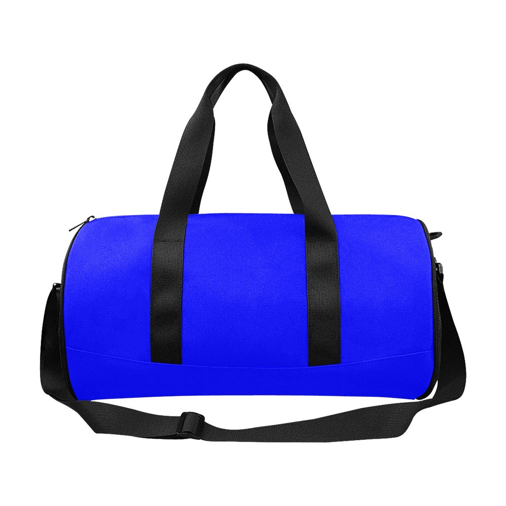 BLUE TRAVEL BAG WITH BLACK LOGO Travel Duffel Bags (Model 1679)