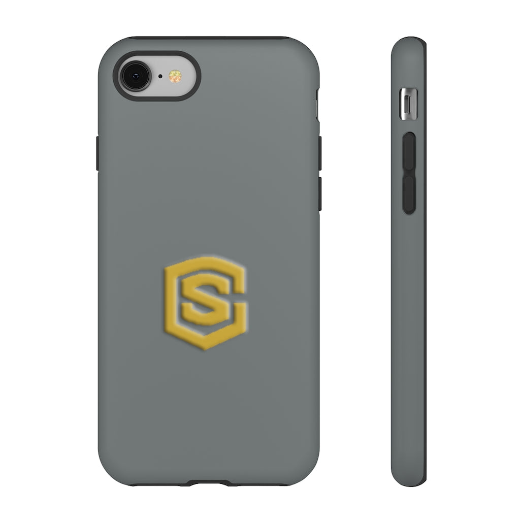 Grey Tough Cases Gold Logo