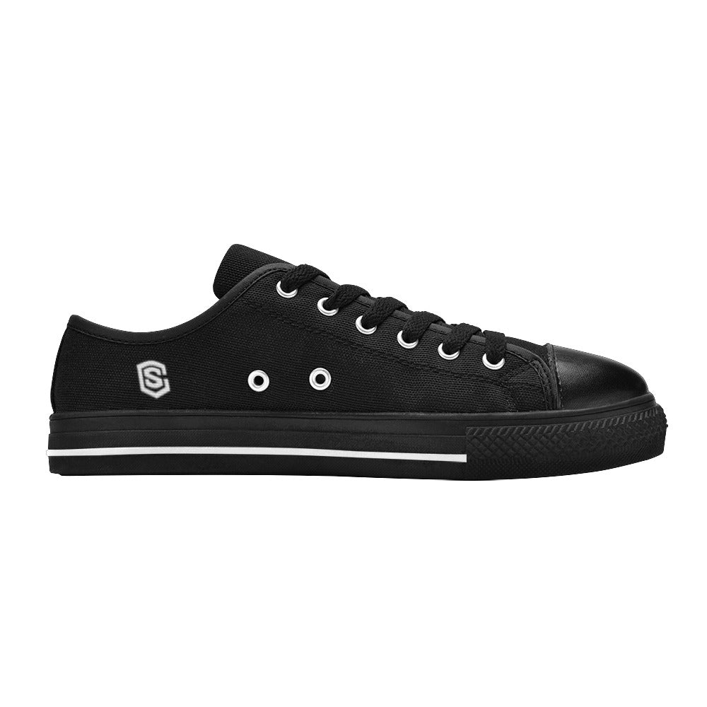 White logo Men's Classic Canvas Shoes (Model 018)