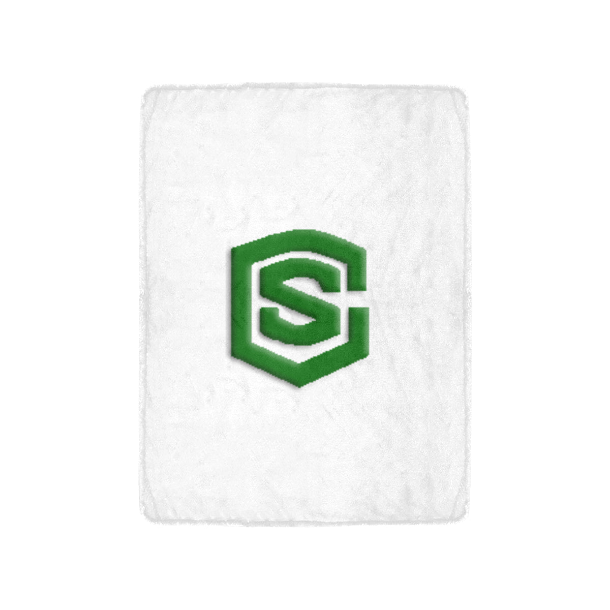 White Ultra-Soft Micro Fleece Blanket with Green Logo Ultra-Soft Micro Fleece Blanket 30"x40"