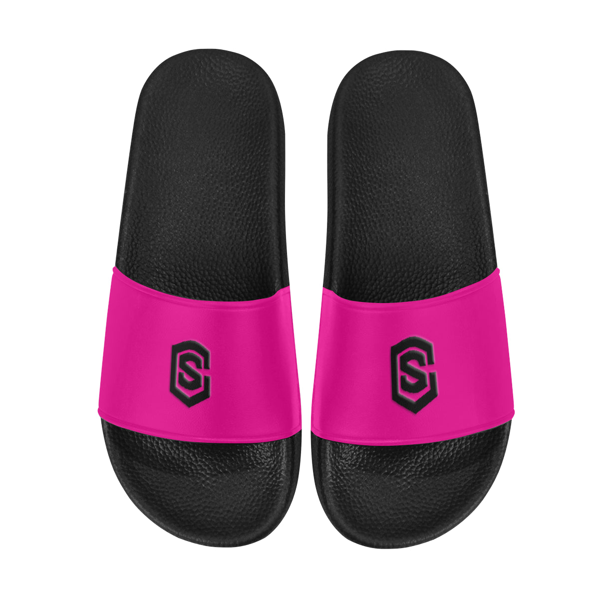 black logo Men's Slide Sandals (Model 057)