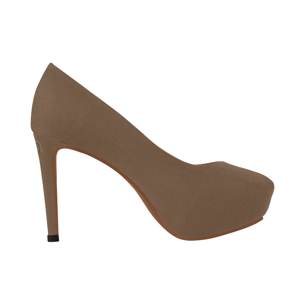STOCK HORSE Women's High Heels  brown logo Women's High Heels (Model 044)