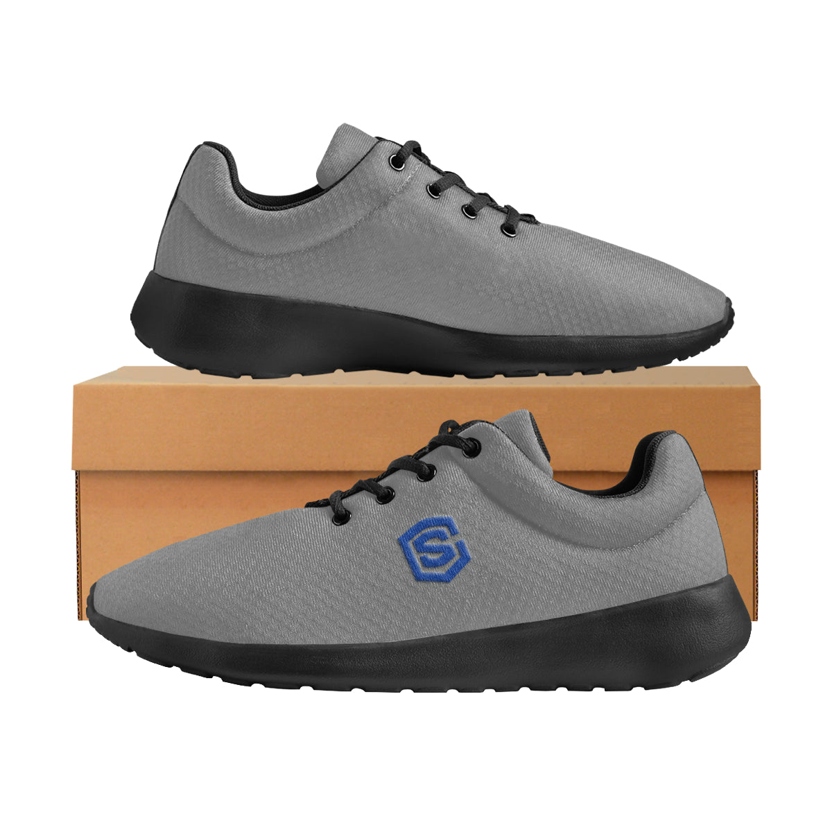 blue logo Men's Athletic Shoes (Model 0200)