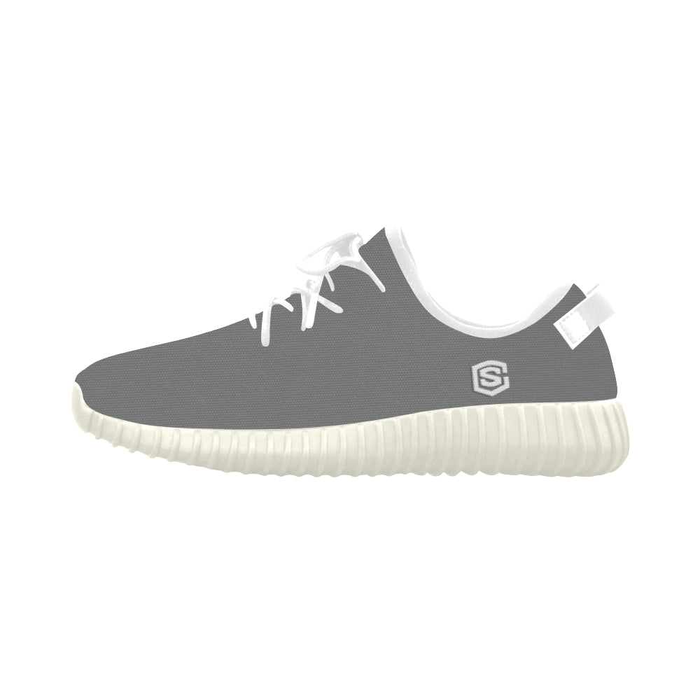 white logo Grus Women's Breathable Woven Running Shoes (Model 022)