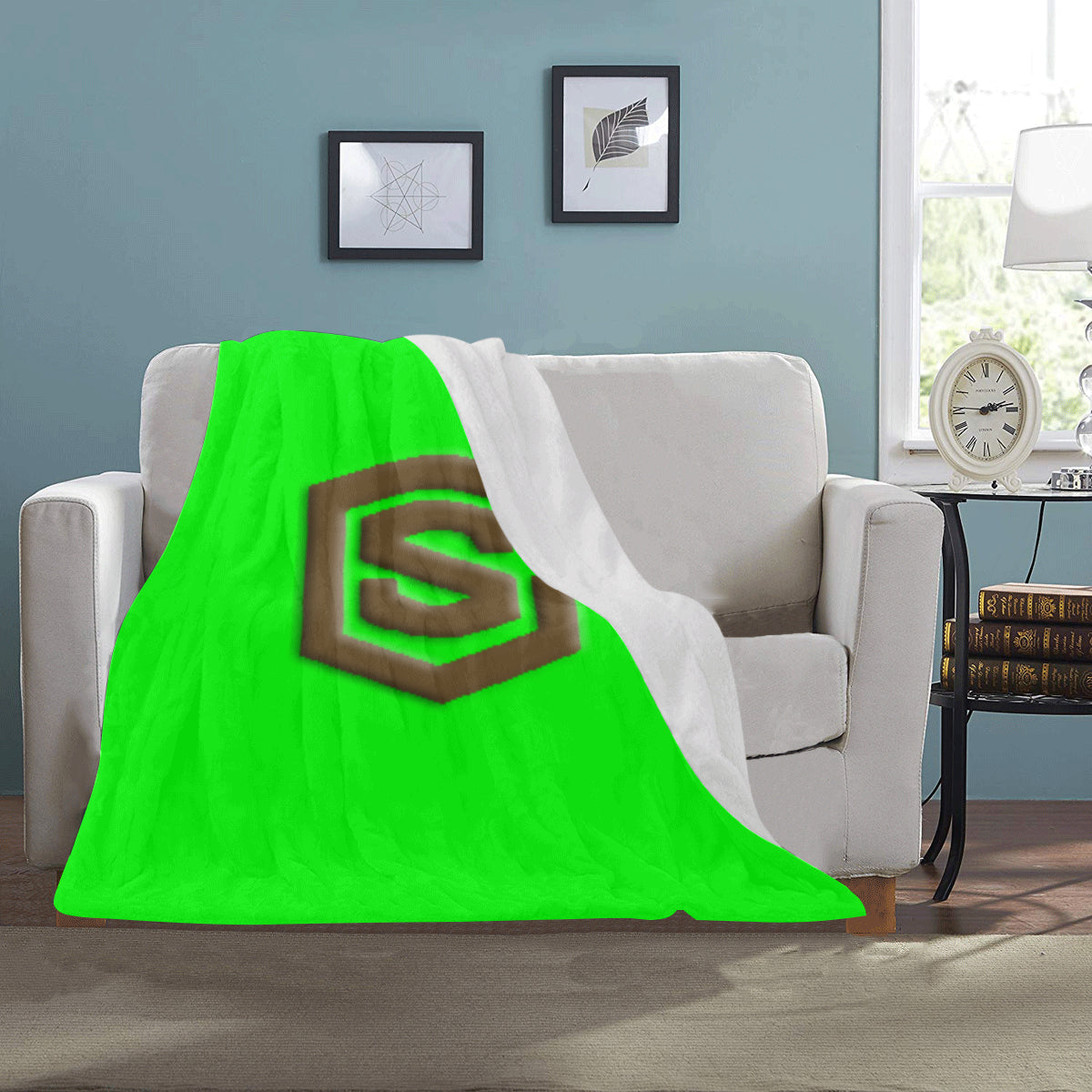 Green Ultra-Soft Micro Fleece Blanket with Brown Logo Ultra-Soft Micro Fleece Blanket 30"x40"