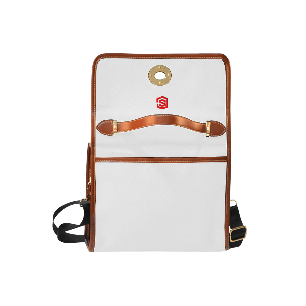 GRAY WATERFROOF CANVAS BAGRed logo Waterproof Canvas Bag/All Over Print (Model 1641)