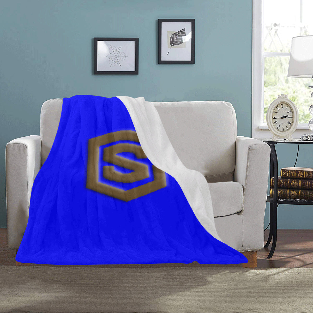 Blue Ultra-Soft Micro Fleece Blanket with Brown Logo Ultra-Soft Micro Fleece Blanket 30"x40"