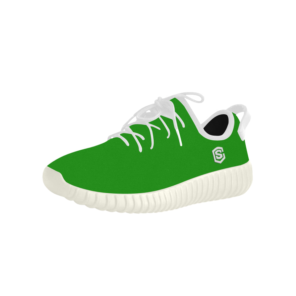 white logo Grus Women's Breathable Woven Running Shoes (Model 022)