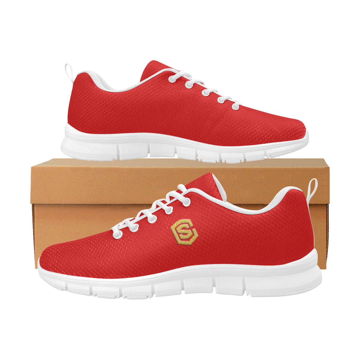 gold logo Women's Breathable Running Shoes (Model 055)