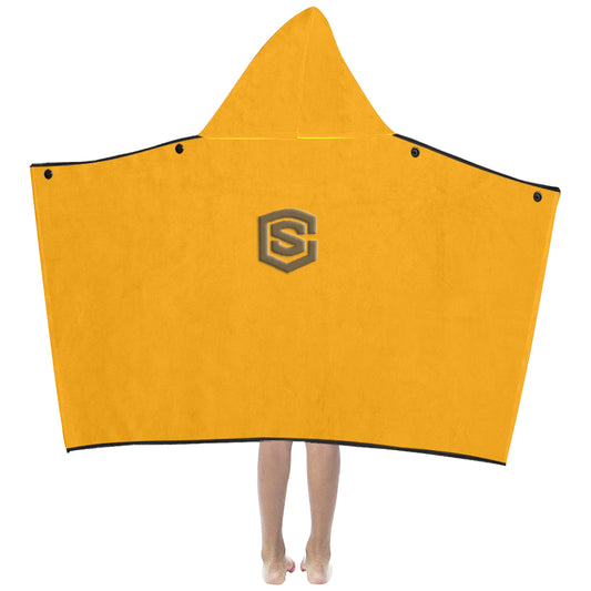 Orange Kids' Hooded Bath Towels with Brown Logo Kids' Hooded Bath Towels