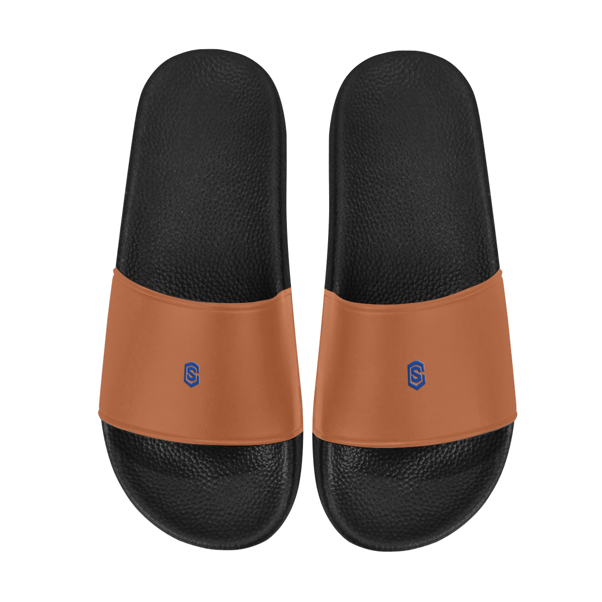 blue logo Women's Slide Sandals (Model 057)
