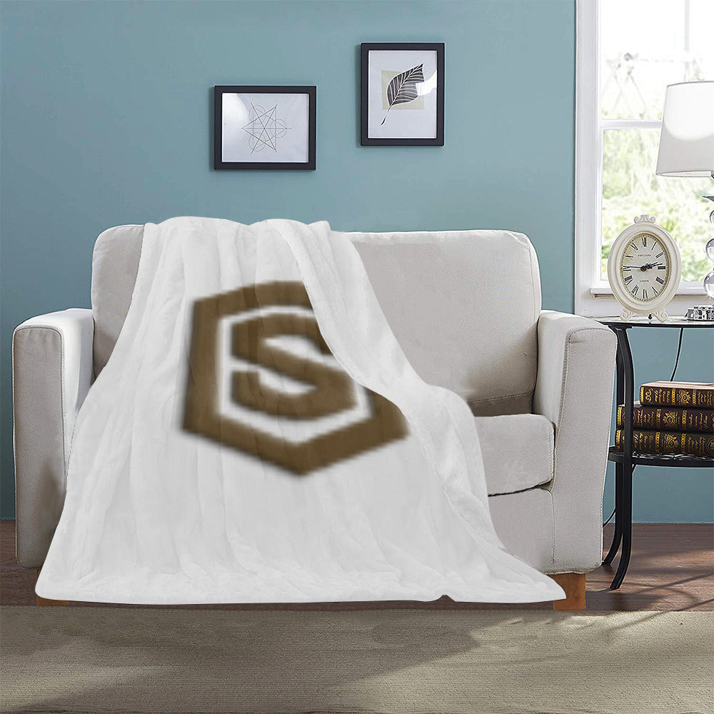 White Ultra-Soft Micro Fleece Blanket Brown Logo Ultra-Soft Micro Fleece Blanket 30"x40"