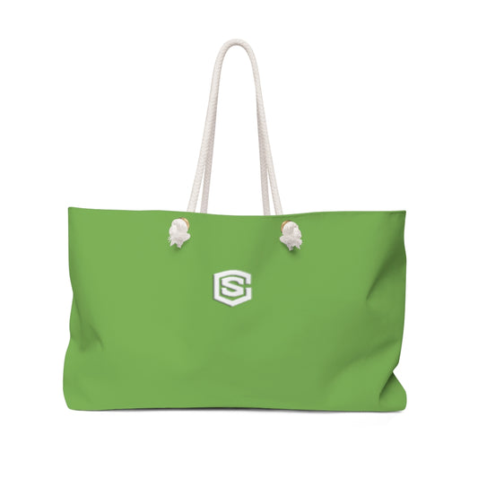Green Weekender Bag White Logo