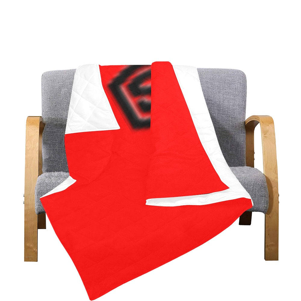 Red Quilt with Black Logo Custom Quilt  70" x 80"