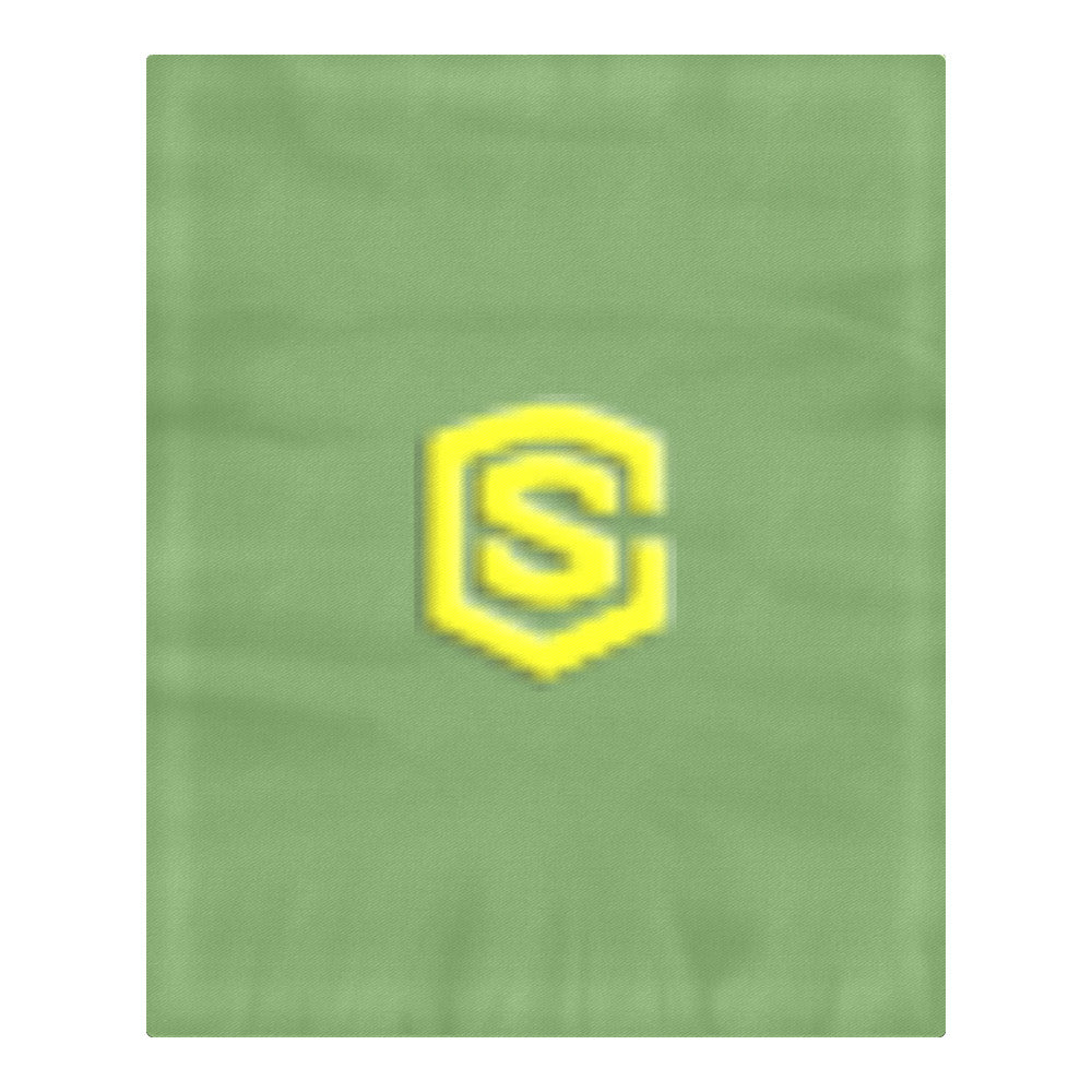 Green Duvet Cover Yellow Logo 3-Piece Bedding Set (1 Duvet Cover 86"x70"; 2 Pillowcases 20"x30")(One Side)