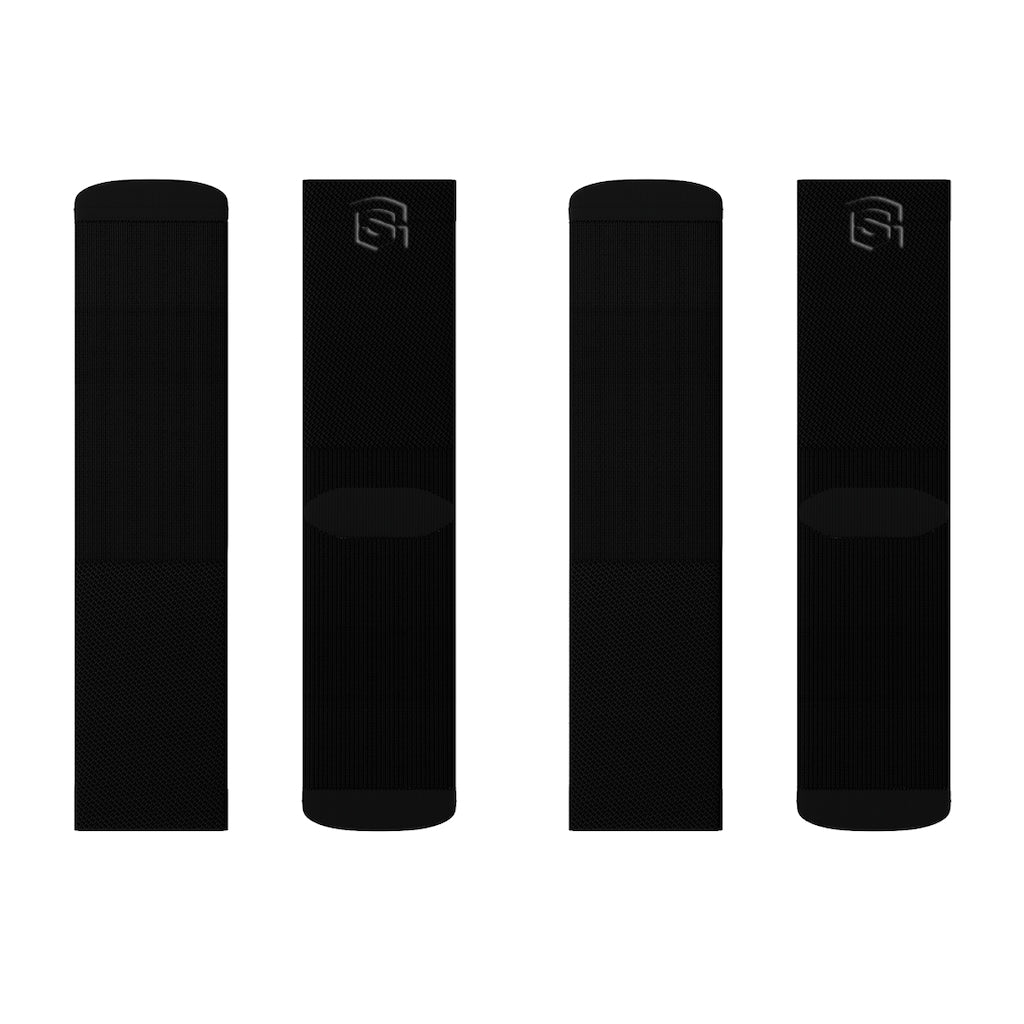 Black Sublimation Socks Black Logo
