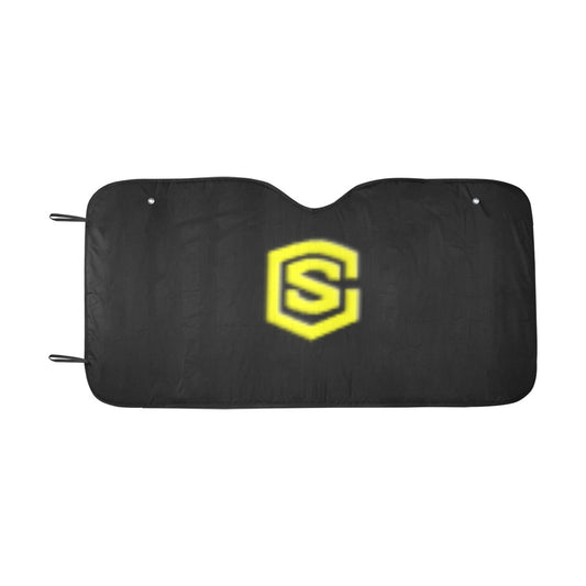 BLACK AUTO SUN SHADE WITH YELLOW  LOGO Auto Sun Shade 55" x 29.53"