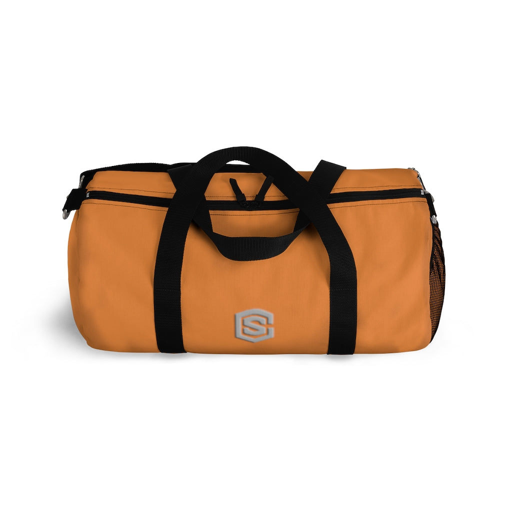 Orange Duffel Bag Silver Logo