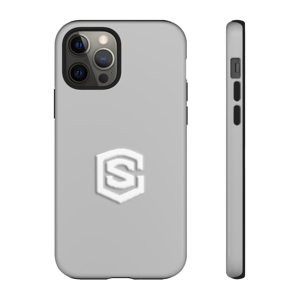 Grey Tough Cases White Logo