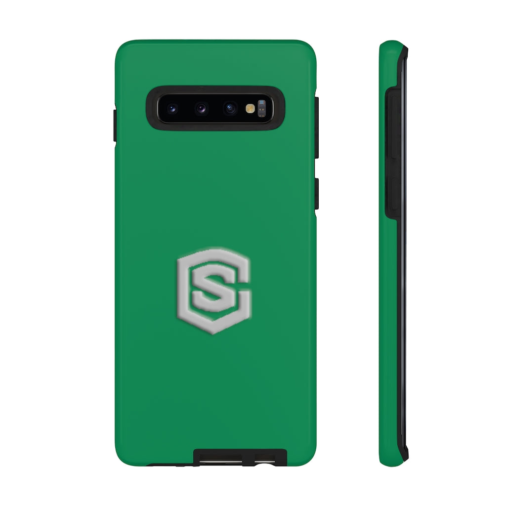 Green Tough Cases Silver Logo
