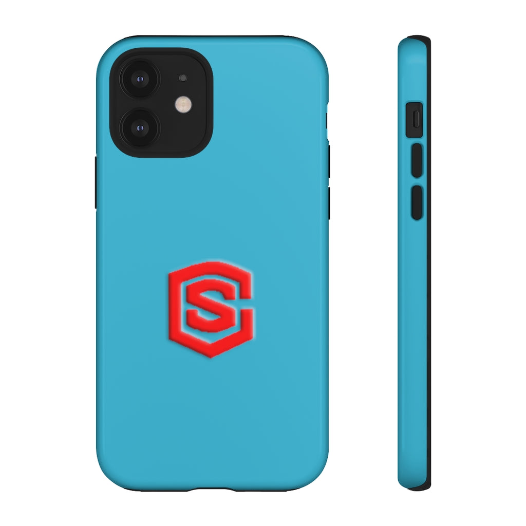 Blue Tough Cases Red Logo