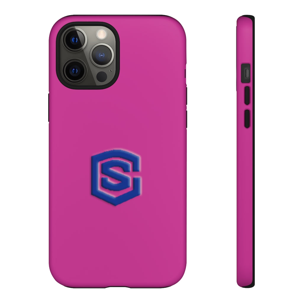 Pink Tough Cases Blue Logo