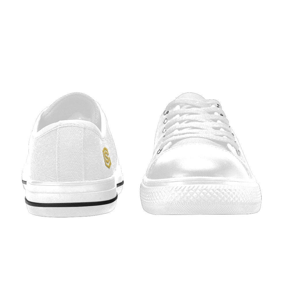 Gold Logo Men's Classic Canvas Shoes (Model 018)