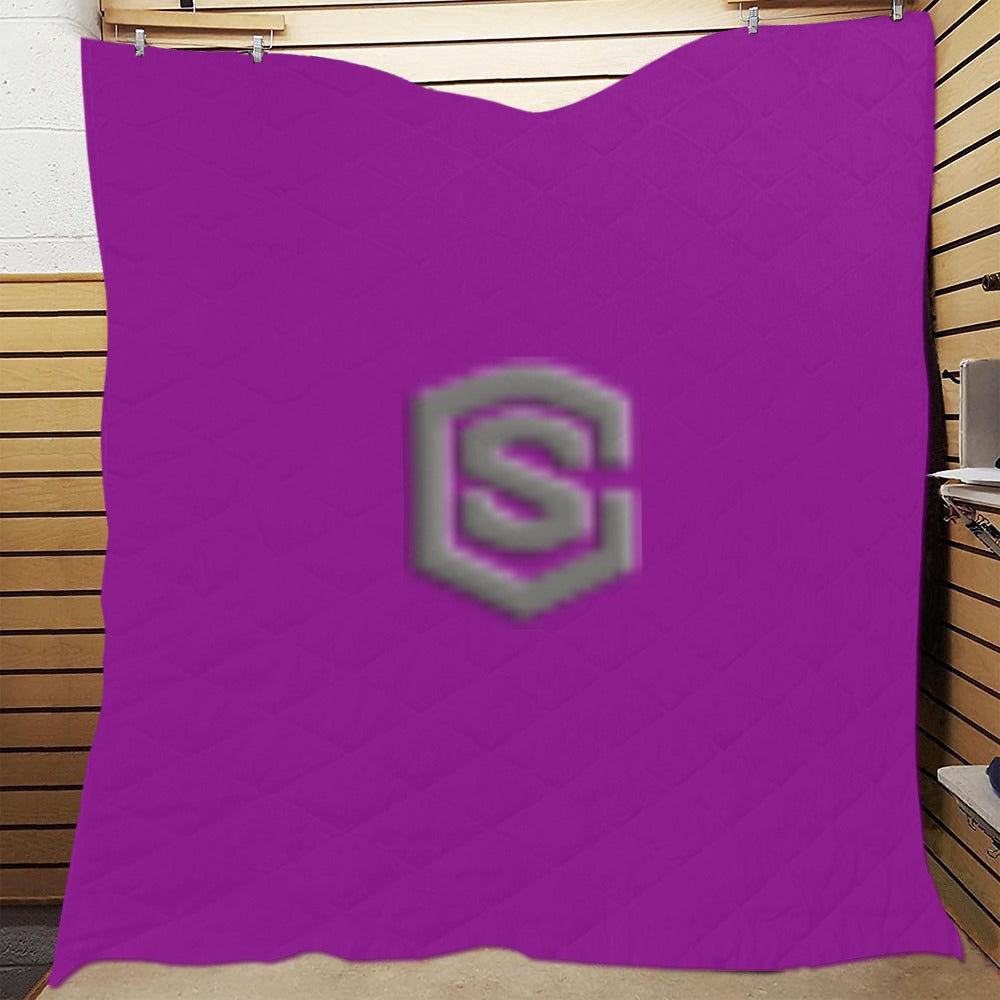 Purple Quilt with Gray Logo Custom Quilt  70" x 80"