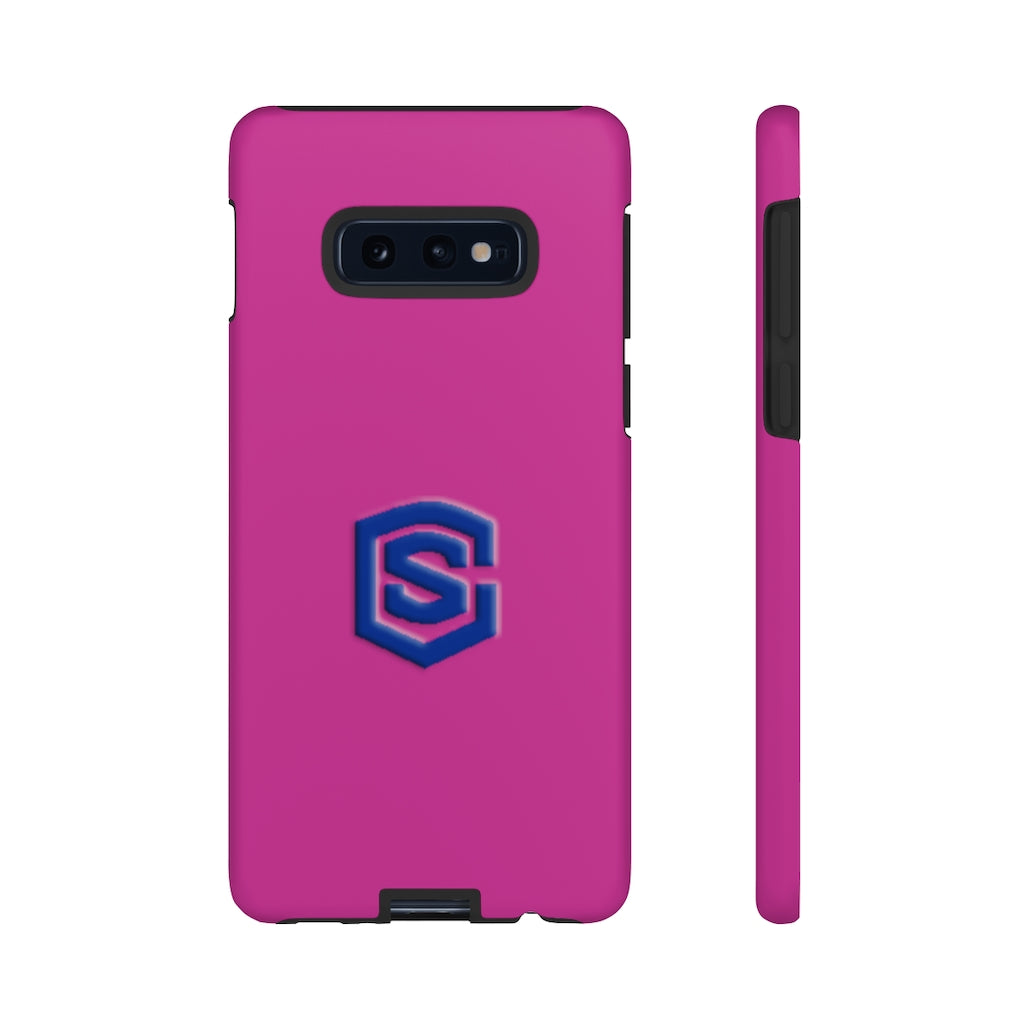 Pink Tough Cases Blue Logo