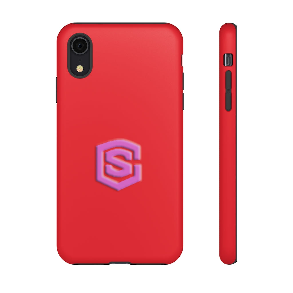Red Tough Cases Pink Logo