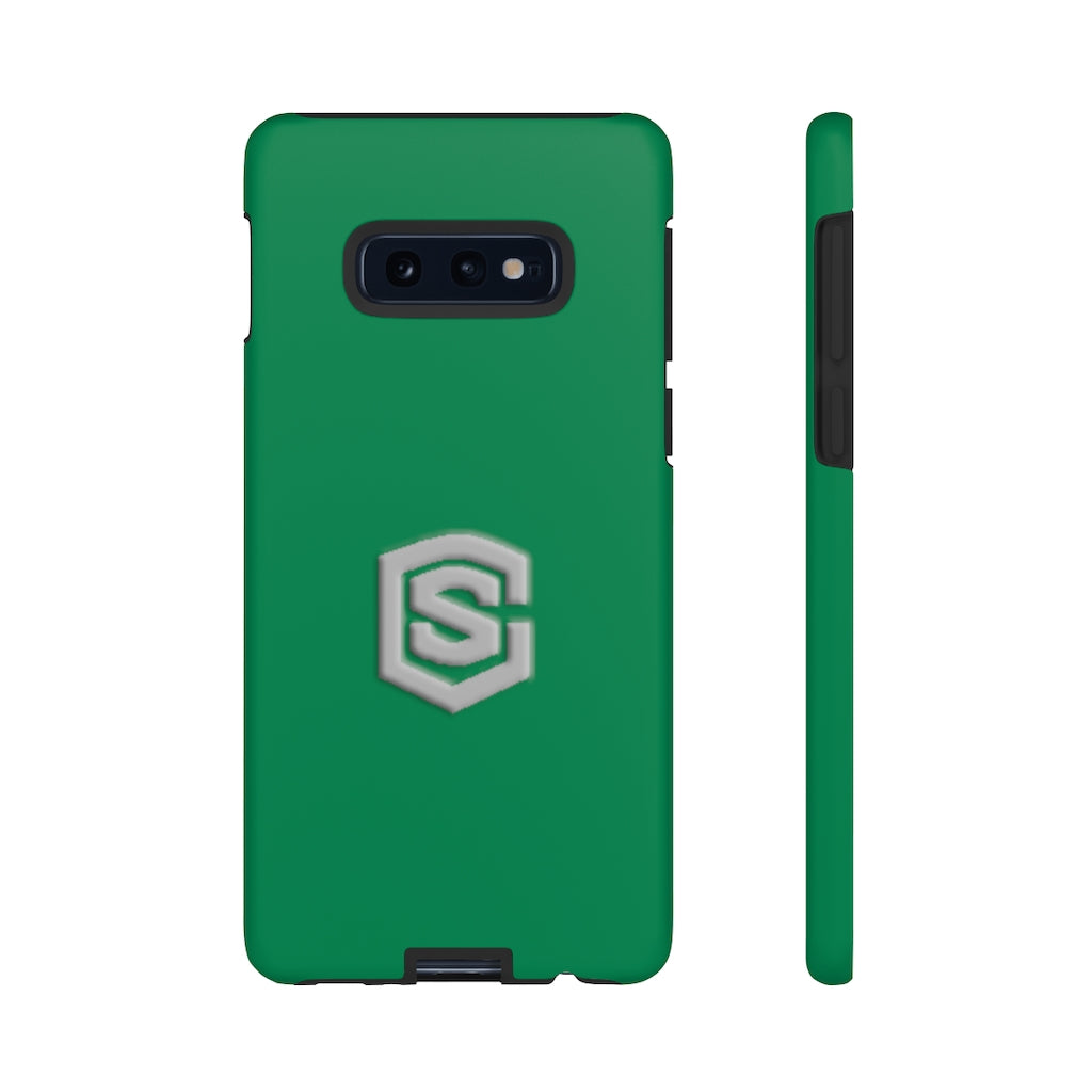 Green Tough Cases Silver Logo