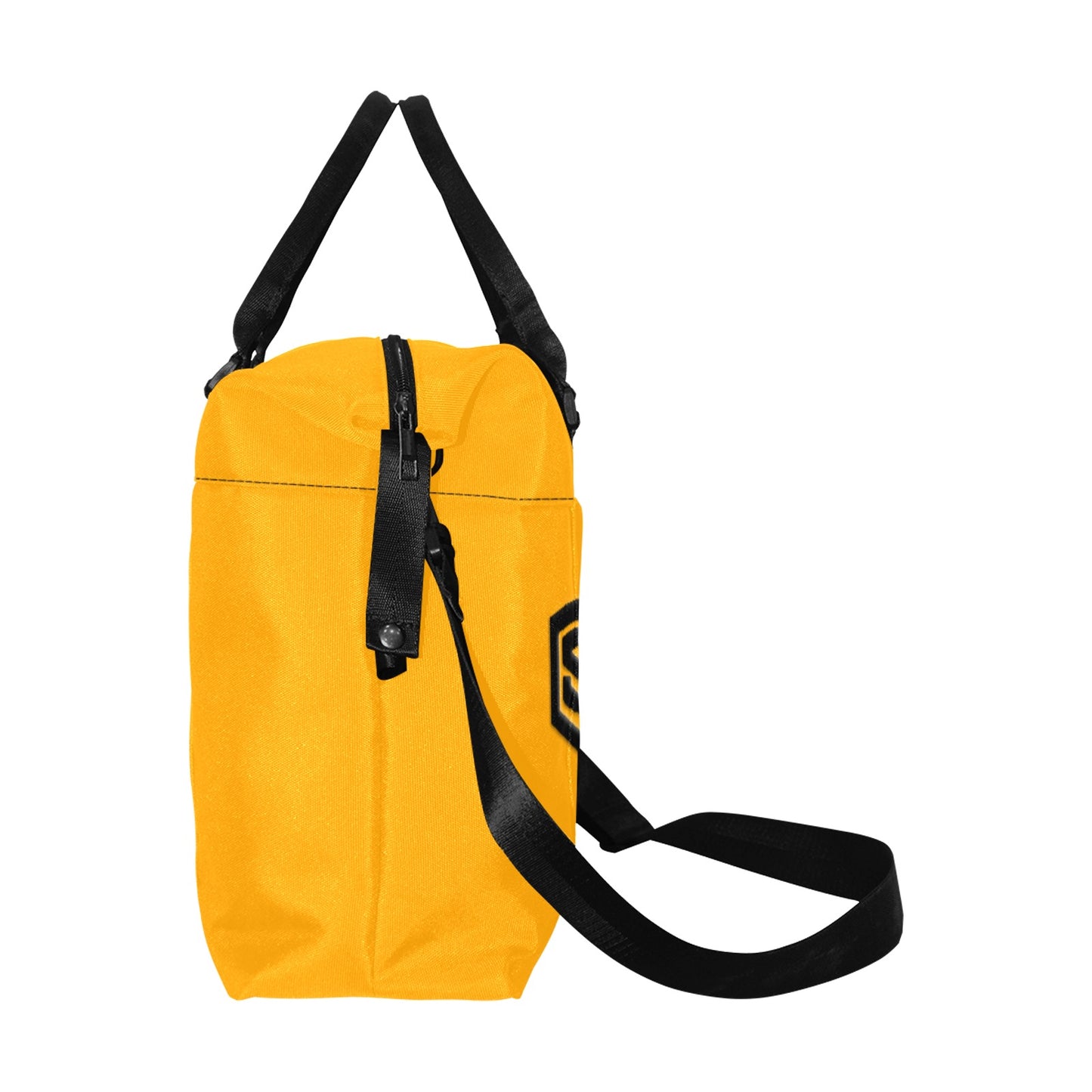 Orange Large Capacity Duffle Bag With Black Logo Large Capacity Duffle Bag(Model1715)