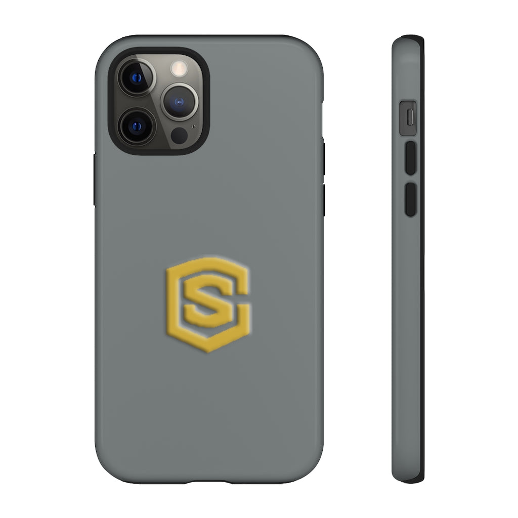 Grey Tough Cases Gold Logo
