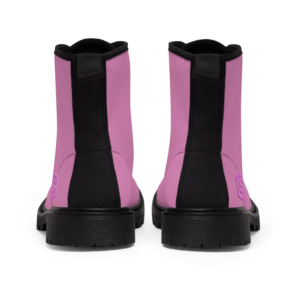 Pink Men's Canvas Boots Violet Logo