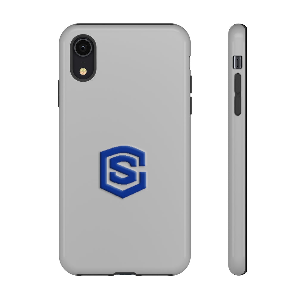Grey Tough Cases Blue Logo