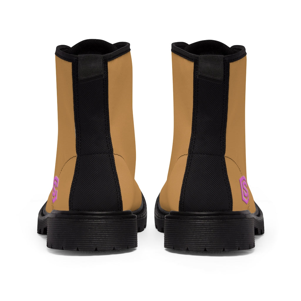 Brown Men's Canvas Boots Violet Logo