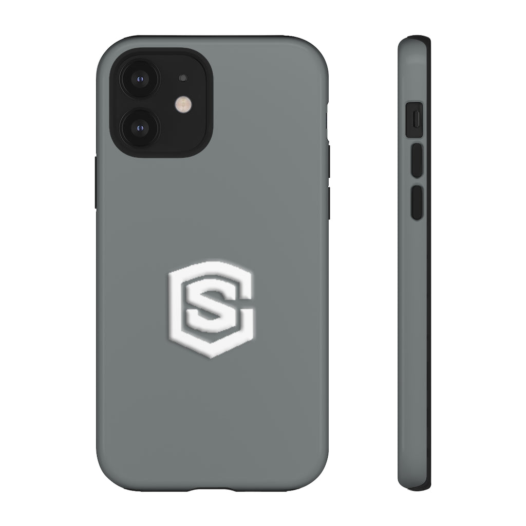 Grey Tough Cases White Logo