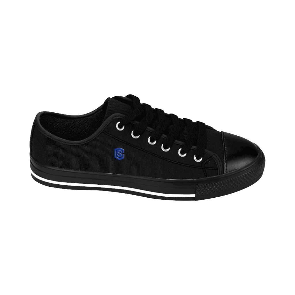 Black Men's Sneakers - blue logo