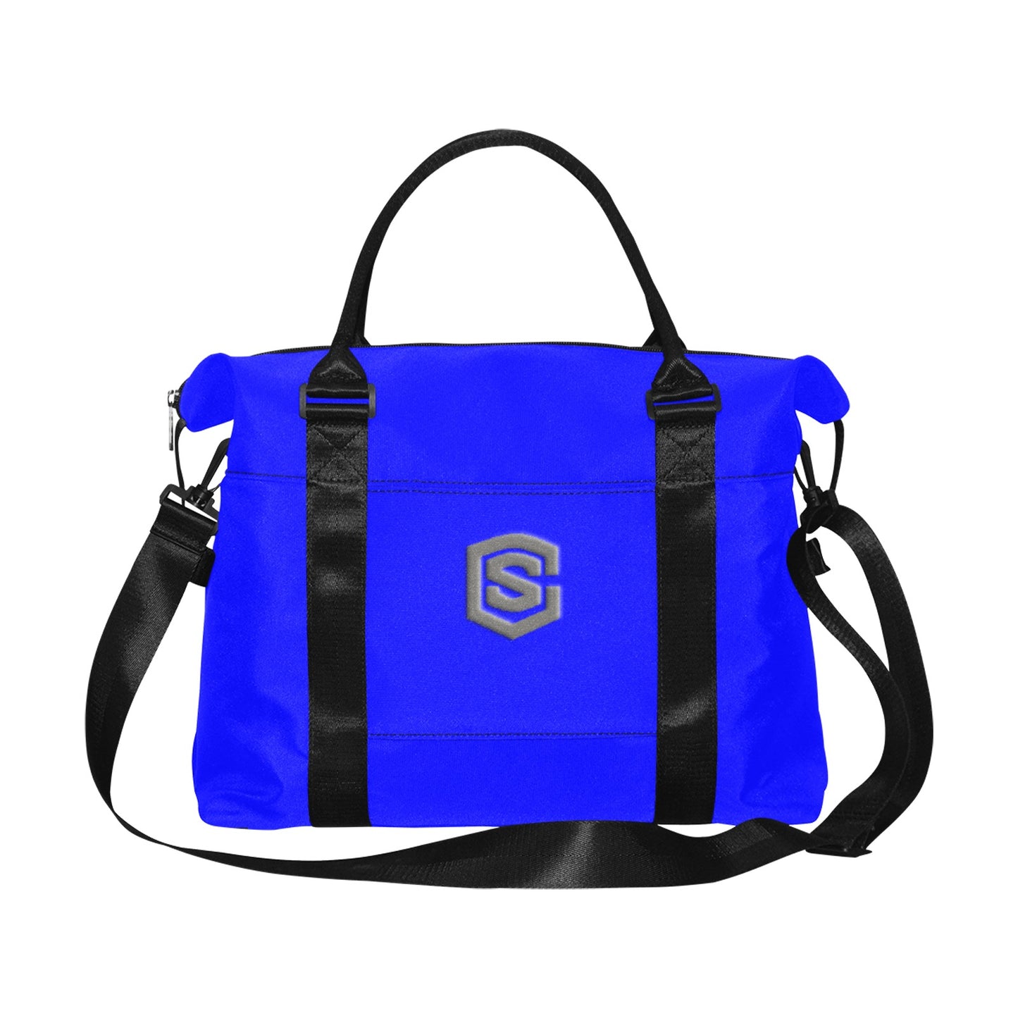 Blue Large Capacity Duffle Bag With Grey Logo Large Capacity Duffle Bag(Model1715)
