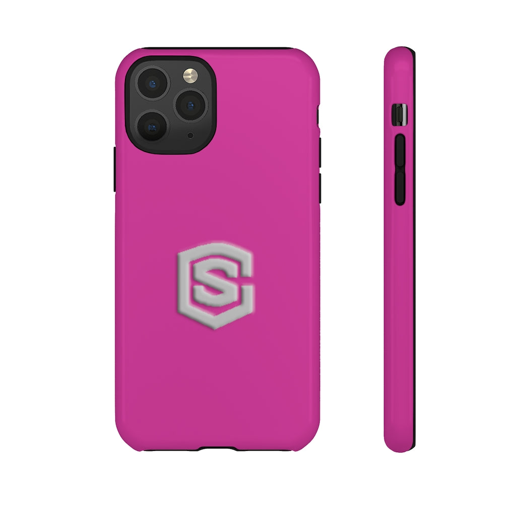 Pink Tough Cases Silver Logo
