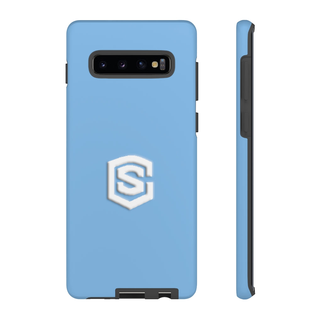 Light Blue Tough Cases White Logo