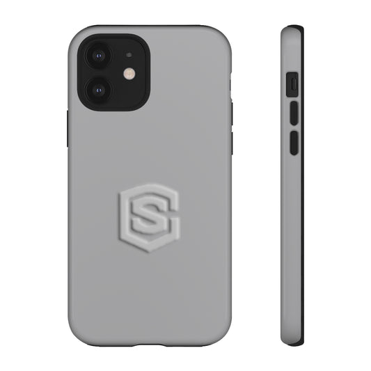 Grey Tough Cases Silver Logo