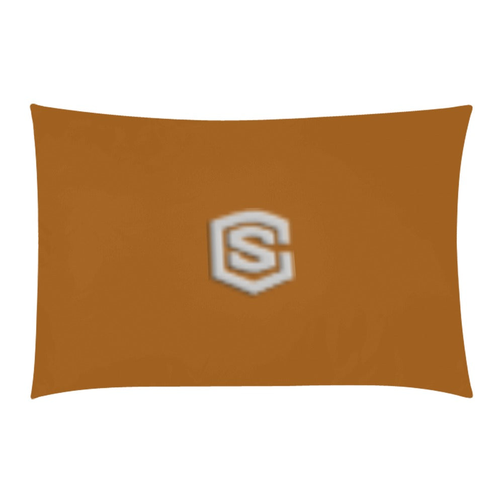 Brown 3-Piece Bedding Set (1 Duvet Cover 86"x70"; 2 Pillowcases 20"x30")(One Side) wtih Silver Logo 3-Piece Bedding Set (1 Duvet Cover 86"x70"; 2 Pillowcases 20"x30")(One Side)